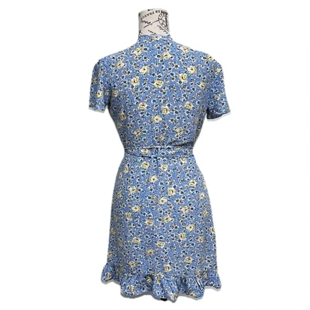 Primark Ditzy Floral Ruffle Wrap Mini Dress Cottegecore Coquette Beach Coastal 8